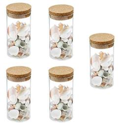 5Pcs Mini Tiny Clear Glass Jars Bottles with Cork Stoppers for Arts & Crafts, Projects, Decoration, Party Favors