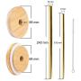 Mason Jar Lids with Straw Hole, ECO Reusable Bamboo Mason Jar Lids for Wide Mouth Mason Jar with 2 Reusable Stainless Steel Straw - 2 LIDS &Golden Straw