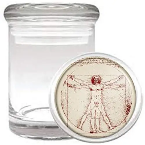 Vitruvian Man da Vinci Medical Odorless Glass Jar Vitruvian Man da Vinci Medical Odorless Glass Jar