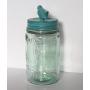 Glory & Grace Rustic French Garden Aqua Bird Mason Jar Storage Canister