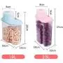 Plastic Storage Jars Airtight For Stackable,Airtight Food Storage Canister With Funnel Opening Design,Cereal Storage Container Set,High Capacity,Pink-1.9L