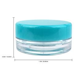 50 Jars Beauticom 3 Grams / 3 ml Professional Quality Round Clear Jars with Lids for Cosmetics, Lotion, Creams, Make Up, Beads, Charms, Rhinestones, Accessories and Much More! (Teal Lid)