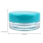 (Quantity: 50 Pieces) Beauticom 3G/3ML Round Clear Jars with TEAL Sky Blue Lids for Scrubs, Oils, Toner, Salves, Creams, Lotions, Makeup Samples, Lip Balms - BPA Free