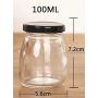 Amao 6Pcs,3oz Mini Glass Jars with Black Lids for Jam, Honey Jelly Party Wedding Favors Kitchen Storage