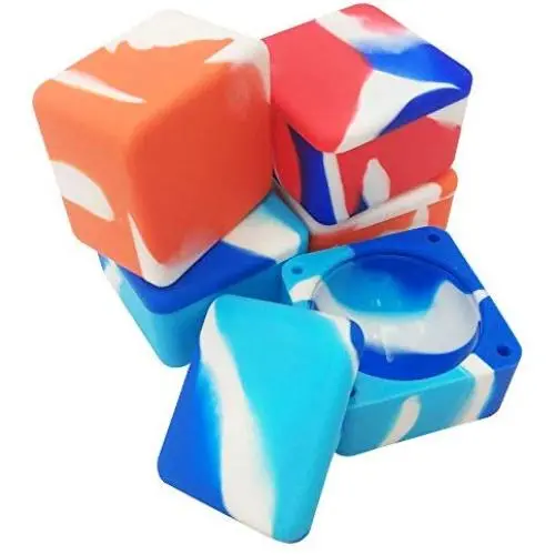 Boîtes de rangement en silicone antiadhésives 37ml, contenants carrés inviolables, pour concentrés, huiles, jetables (100) Boîtes de rangement en silicone antiadhésives 37ml, contenants carrés inviolables, pour concentrés, huiles, jetables (100)