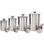 Beautiful Canisters Sets for the Kitchen Counter, 8-Piece Stainless Steel, Medium Sized with Glass Lids and Measuring Cups - SilverOnyx Tea Coffee Sugar Flour Canisters - 8pc Glass Lids