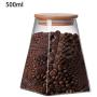 Square Creative Kitchen Tea Storage Bottles Glass Candy Jars With Cork Lid Spices Sugar Coffee Container Receive Organizer Cans B 500ml