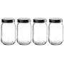 15 Ounce Glass Mason Jar with Airtight Metal Lid for Storage and Canning,Set of 4