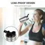 Dr. Vorbereitung Protein-Rührbecher, Edelstahl Sportwasserflasche mit BPA-freiem Griff, läufte dichleuchter, Lagerbehälter und Rührball für Fitnessstudio Silber, 20 Ounzen