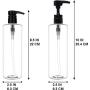 BAR5F Plastic Lotion Bottles with Black & White Pump Dispensers, 16 oz | Leak Proof, Empty Clear Cylinder, Refillable, BPA Free for Shampoo, Moisturizer, Face Cream, Liquid Hand Soap | Pack of 2