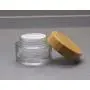 1 Stück 30g/1oz Klarer Glasbehälter mit Bambushut und Innenliner – Leermaschine zur Auffüllung für Kosmetikcreme, Lotion, Behälter, Dose, Fall, Behälter für die Dosierung von Proben