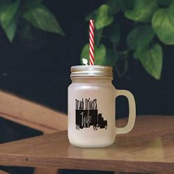 Green Truck DriverS Wife Frosted Glass Mason Jar With Straw