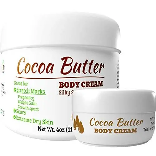 Straffungscreme für Schwangerschaft | Kokosbutter Körper- und Bauchpflege | Creme zur Narben- und extrem trockener Haut (4 oz und 1 Reisegröße)