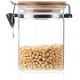UPKOCH Glass Canister Food Storage Container with Locking Lids Leak Proof Storage Bottle Glass Jar for Food 800ML (Transparent)