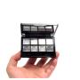 Empty Eye Shadow Palette Container Lipstick Cosmetic Cream Tray Multi-lattice Mini Holder Case Makeup Loose Powder Organizer Sample Small Box Mirror Snap Closure Metal Black Case Travel Useful Tool