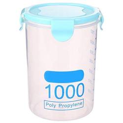 OUYAWEI for Kitchen Grain Storage Tank Box Transparent Sealed Plastic Jar Food Storage Container Blue 1000ml