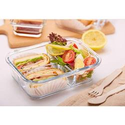 LLDKA Lunchbox with 3 Fan, Food Storage containers Glass jar with lid Eco-Friendly Cutlery and Lunch Bag, BPA-Free