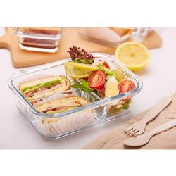 LLDKA Lunchbox with 3 Fan, Food Storage containers Glass jar with lid Eco-Friendly Cutlery and Lunch Bag, BPA-Free