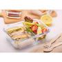 LLDKA Lunchbox with 3 Fan, Food Storage containers Glass jar with lid Eco-Friendly Cutlery and Lunch Bag, BPA-Free