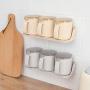 wuliLINL???? Wall-mounted Seasoning Rack Spice Pots - 3 Piece PP Seasoning Box - Storage Container Condiment Jars (Gray)