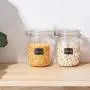 Bouteilles en verre de rangement pour cuisine, boîtes hermétiques 32oz avec couvercle rabattable, parfaites pour la conservation, les céréales, les pâtes, le sucre, les haricots (étiquettes & marqueur à craie) - Jeu de 4