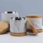 Schicker Marmor-Muster mit Holzüberzug, elegant und luxuriös – Salz- und Zuckerbehälter für den Haushalt, ideal als Home Organizer und für Zigaretten, rosa