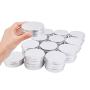 PH PandaHall 24Pack 80ml 2.7oz Silver Round Tin Containers Aluminum Metal Cosmetic Case Jar Storage Travel Can For Lip Balm Nail Art Tea Powder Cream Candles