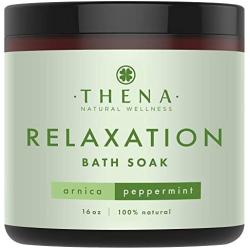 Organic Muscle Soak for Relaxation with Stress Relief Aromatherapy Essential Oils Arnica Peppermint Eucalyptus, Top Best Natural Dead Sea Bath Salts for Soaking Foot Home SPA Relaxing Gifts Women Men