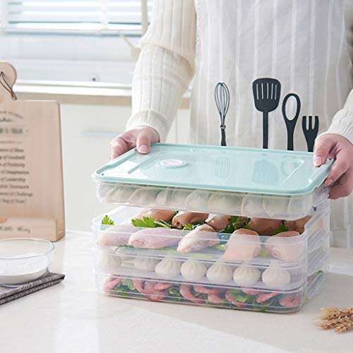 4Clovers Food Storage Container, Plastic Food Containers with Lid Stackable Portable Freezer Storage Containers Tray to Keep Fruits, Vegetables, Meat and More