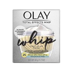 Olay Total Effects Whip Face Moisturizer with Sunscreen, SPF 25 Fragrance-Free, 1.7 oz
