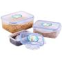 Kitchen Food Storage Jar Airtight Food Storage Safe Plastic Storage Container BPA Free Food Container Set With Lid Bowl (Set Of 3) Appropriate For Microwave Dishwasher Refrigerator