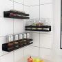 Spice Rack Wall Mount Single With Protection Railing Stainless Steel Shelf Organizer Tray Holder Herb Jar Container For Kitchen Bathrooms Cupboard Pantry Cabinet Storage (Size : 40cm)