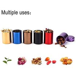 ZXYWW Mini Food Storage Box, Portable Titanium Alloy Storage Containers for Candy/Coffee Bean/Tea(5 Colors Optional),Brown