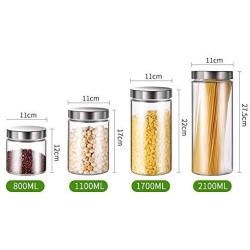 WH- 6 Sets A Transparent Glass Jar Kitchen Storage Sealed Storage Tea Cereals Snacks Small Jar