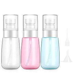 Spray Bottles, 3 Pack 2oz Small Spray Bottle, Empty Spray Bottles, Plastic Spray Bottle, Travel Size Bottles for Cleaning Solutions, Perfume, Essential Oils, Refillable Mister Spray Bottle