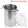 Kitchen Airtight Coffee Canister Jars Stainless Steel Food Storage Containers with Clear Lid Locking Clamp,Rustic Home Decor,Pantry Organization and Storage for Tea Snacks Sugar Spice 1.1L Silver