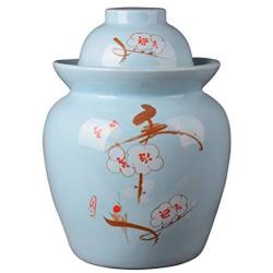 Food Jars & Crocks Kimchi jar,double cover ceramic jar,pickled sauerkraut kimchi pickled egg jar,home pickled pepper jar,salted duck egg jar (Color : Blue, Size : 20.520.526.6cm)