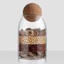 3Pcs Multifunctional Sealed Can Kitchen Storage Bottles Glass Tea Candy Jars with Cork Lid Food Grains Coffee Bean Container Jar