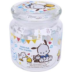 Pochacco Transparent Glass Storage Jar Snacks Cookies Sugar Airtight Container 480 ml Kitchen Canister