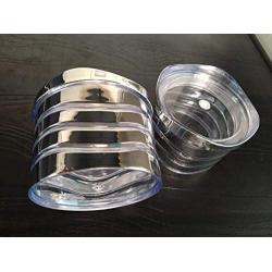 SATISFACTORY NATION Small 2 Pc Food Grade Plastic Multi Purpose Jar/Containers/Wave Design with Chrome Finish Waves/Food Storage boxes