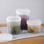 Scaled Transparent Sealed Jar Kitchen Noodle Storage Tank Plastic Grains Storage Cans Snack Storage Box,Red 760ML