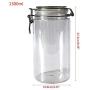 1500Ml Plastic Round Clip Top Storage Jar with Airtight Seal Lid Food Container Tableware Preserving Kitchen Flour Pasta Spice O