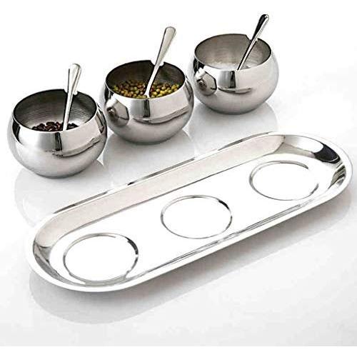 LQQGXLCondiment bottle, jar condiment storage box Spice jar stainless steel sauce tank storage container set kitchen spice storage box