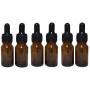 erioctry 6PCS 10ml 0.34oz Empty Refillable Amber Graduated Glass Essential Oil Bottle Vial Container with Glass Pipette Dropper