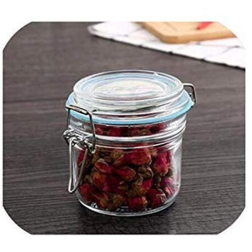 1 Piece Glass Storage Bottles Jars With Lid Large Capacity Honey Candy Jar Kitchen Container Sealed With Cover,250Ml-1