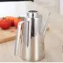 28oz 800ml Olivenöl-Zapfenspender, Spiegelpolierter 304 Edelstahl Olivenöl-Behälter Topf Dichtungsgünstig für Küche Öl-Glas-Behälter-Schütte