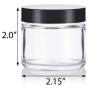 Clear Thick Glass Straight Sided Jar - 2 oz / 60 ml (3 Pack) + Spatulas