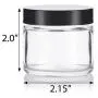 Clear Thick Glass Straight Sided Jar - 2 oz / 60 ml (6 Pack) + Spatulas