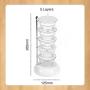 PSFS Kitchen Crystal Rotatable Spice Tower-Wall-Mounted Seasoning Storage Boxes Spice Jar Punch- Free Kitchen Wall Hanging Rotating Condiment Box (White)