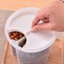 HENWERD Transparent Plastic Storage Container Multi-grain Separated with Souble Lid Rotating Cover Containers (Clear,S)